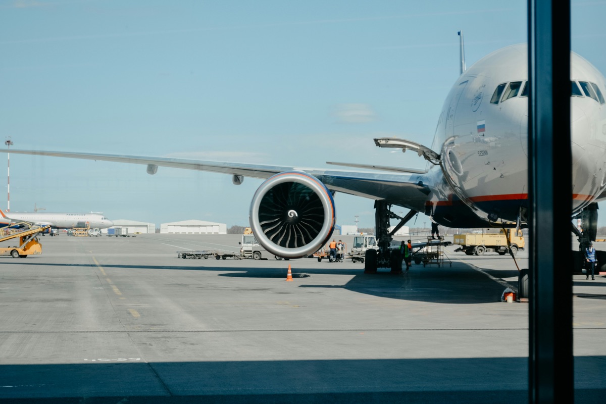 Air freight cargo airplane